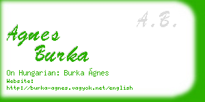 agnes burka business card